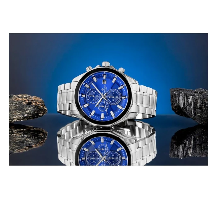 Pánské hodinky Giewont Chronograph Sapphire Silver Blue GW7290-B3