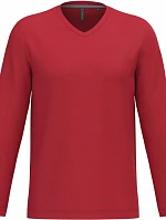 Kariban K 358 Pánské tričko do V s dl. rukávem 20.K358 red