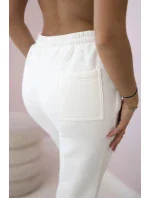 Izolovaná bavlněná souprava, mikina s vyšívacími + kalhotami ecru Izolovaná bavlněná souprava, mikina s vyšívacími + kalhotami ecru