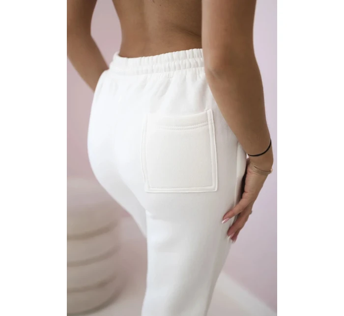 Izolovaná bavlněná souprava, mikina s vyšívacími + kalhotami ecru Izolovaná bavlněná souprava, mikina s vyšívacími + kalhotami ecru