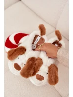 Kožešinové dámské pantofle pejskové hnědé Faylen