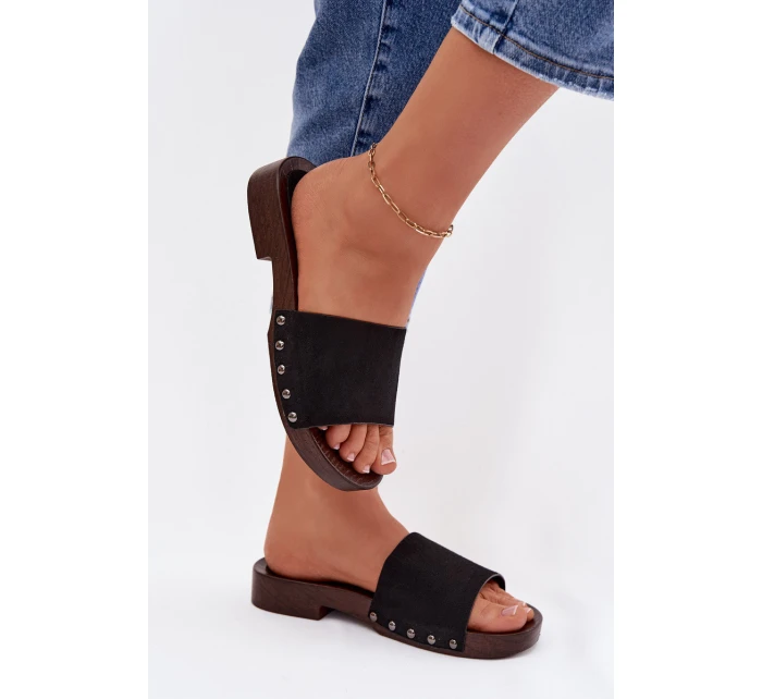 Dámské pantofle s na nízkém podpatku Černé model 21954674 - Boto