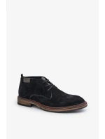 Semišové Pánské Šněrovací Kotníkové Boty Big Star OO174146 Černé Semišové Pánské Šněrovací Kotníkové Boty Big Star OO174146 Černé