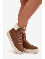Dámské zimní boty s kožíškem Lee Cooper  – hnědé