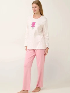 Dámské pyžamo s potiskem model 21202094 Světle růžová s ecru - Vamp