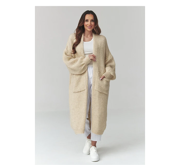 Svetr na zapínání  model 226872 Makadamia