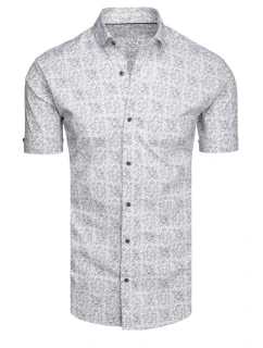 Pánská vzorovaná košile s krátkým rukávem světle šedá FashionStreet KX1055