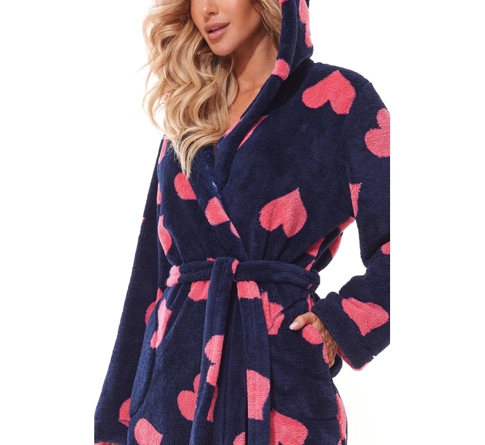 Dámský župan model 20952046 Futura dark blue - L&L Dámský župan model 20952046 Futura dark blue - L&L