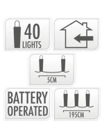 LAMPKI NA GIRLANDA 40 LED BIAŁY model 21832586