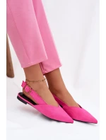 Baleríny s Zlatým Přezkou Eco Semišové Růžové model 21937565 - Boto