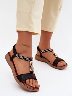 Dámské sandály Ploché Černé model 22133557 - S.Barski