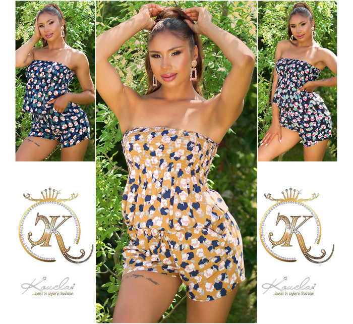 Sexy Bandeau Jumpsuit with print