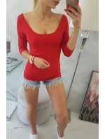 Halenka s kulatým výstřihem 8832 červená - Kesi