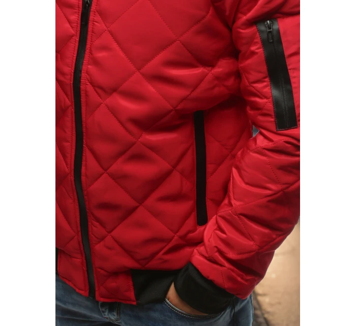 Pánská prošívaná bunda bomber červená TX2210 Pánská prošívaná bunda bomber červená TX2210