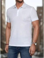 Pánská polokošile s nášivkou bílá FashionStreet PX0627 Pánská polokošile s nášivkou bílá FashionStreet PX0627