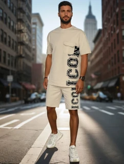 Pánský khaki komplet s potiskem Dstreet model 21988644 - FashionStreet