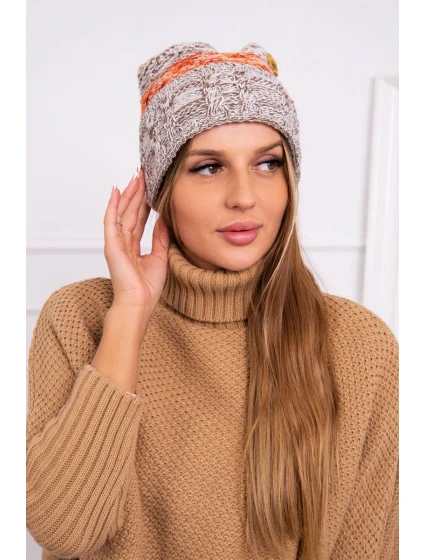 Pola fleecová čepice K267 mocca+mustard Pola fleecová čepice K267 mocca+mustard