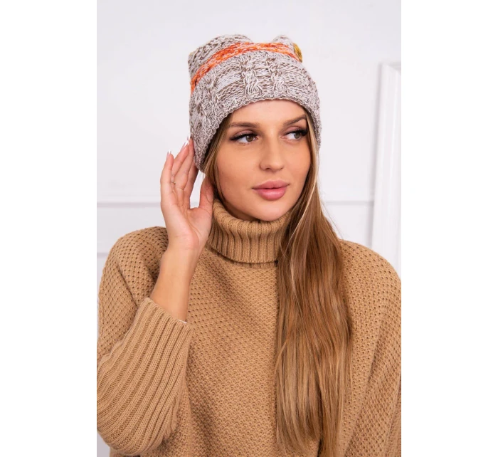 Pola fleecová čepice K267 mocca+mustard Pola fleecová čepice K267 mocca+mustard