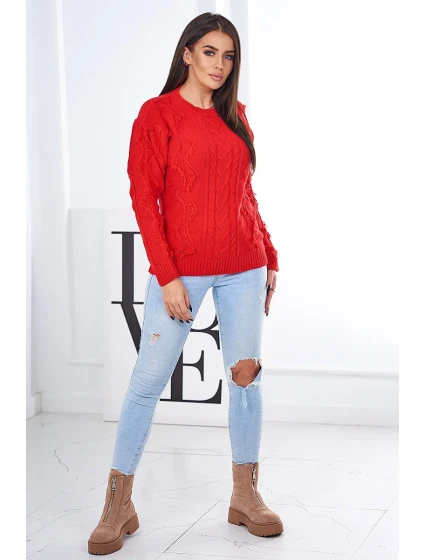 Svetr s model 18970311 červený - K-Fashion Svetr s model 18970311 červený - K-Fashion