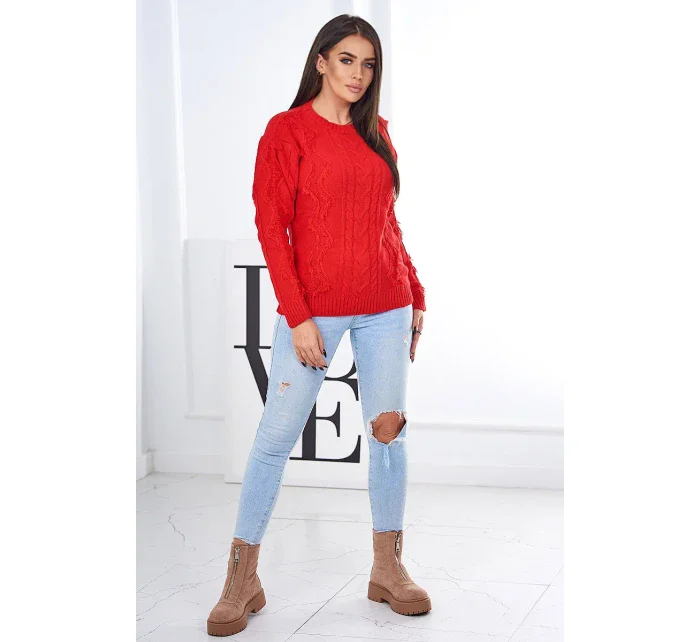 Svetr s model 18970311 červený - K-Fashion Svetr s model 18970311 červený - K-Fashion
