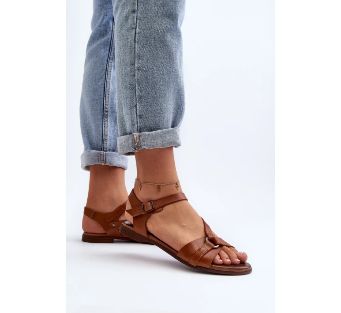 Zazoo 40182 Dámské kožené sandály hnědé