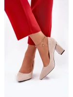 Elegantní Lodičky Na Podpatku V Růžové model 21692739 Béžové - VINCEZA