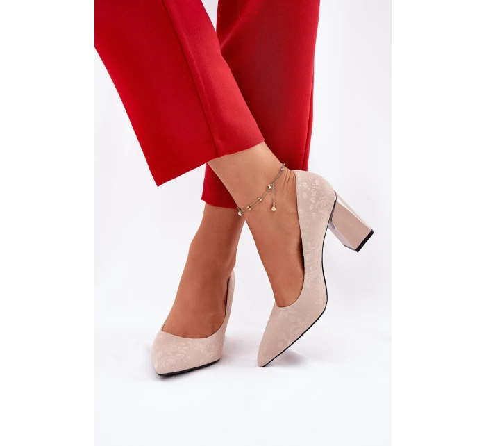 Elegantní Lodičky Na Podpatku V Růžové model 21692739 Béžové - VINCEZA