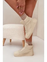 Zateplené dámské tenisky na platformě Big Star OO274795 Béžové Zateplené dámské tenisky na platformě Big Star OO274795 Béžové