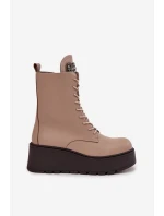 Kožené dámské kotníky s ozdobou vyhřívané béžové Ulrika Kožené dámské kotníky s ozdobou vyhřívané béžové Ulrika