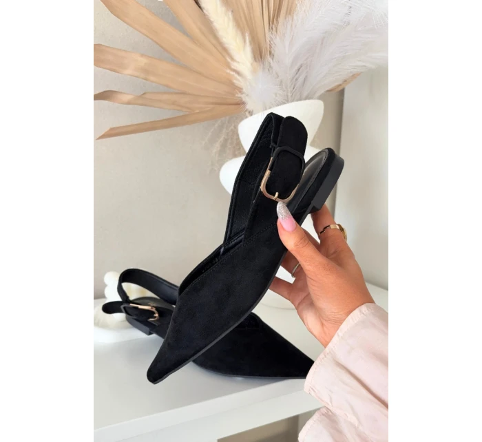 Dámské baleríny s přezkou Černé Tanelia