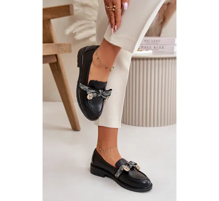 Dámské Mokasíny S Mašlí S.Barski Černé Dámské Mokasíny S Mašlí S.Barski Černé