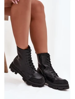 Dámské workery s ozdobou S.Barski – černé