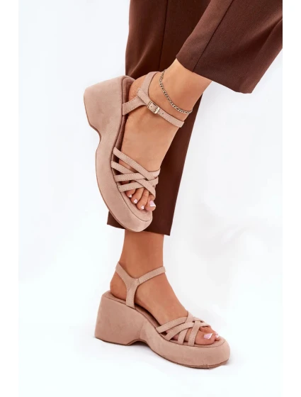 Dámské sandály model 21253429 světle hnědé Step in style - SWEET SHOES