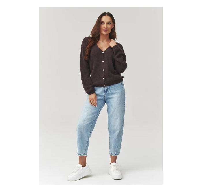 Svetr na zapínání  model 223259 Makadamia