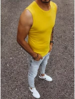 Pánská košile bez rukávů bez potisku žlutá Dstreet RX4920