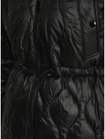 Dámská prošívaná bunda s kapucí černá FashionStreet TY5534 Dámská prošívaná bunda s kapucí černá FashionStreet TY5534