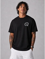 Pánské tričko s potiskem Freaking Rich oversize černé FashionStreet NX4012R