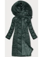 Tmavě zelená dlouhá vypasovaná zimní bunda model 21246707 - S'WEST