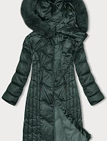 Dlouhá zimní bunda slim-fit tmavě zelená S'west (B8201-10)