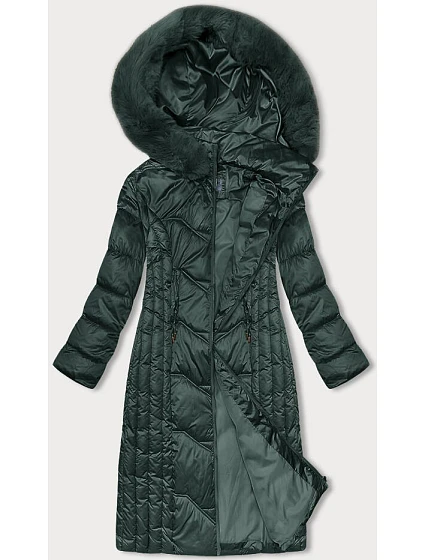 Dlouhá zimní bunda slim-fit tmavě zelená S'west (B8201-10) Dlouhá zimní bunda slim-fit tmavě zelená S'west (B8201-10)