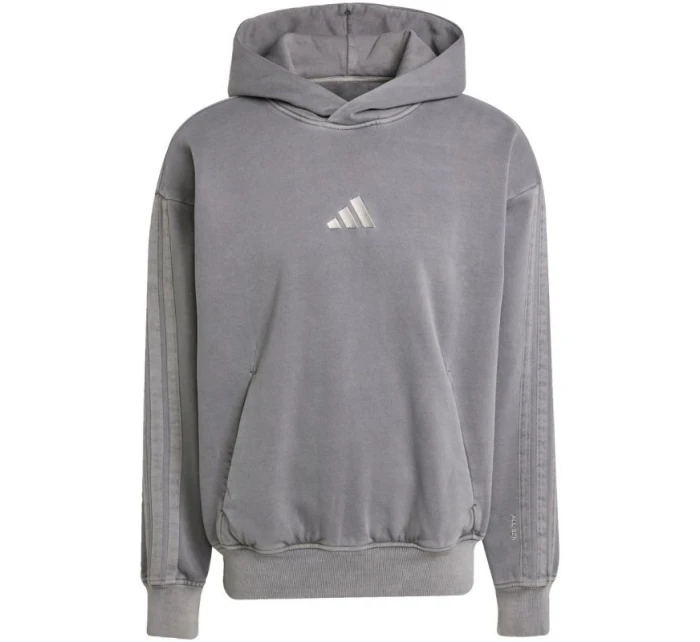 Pánská mikina adidas ALL SZN Fleece Washed Hoodie grey JL6539 pánské oblečení