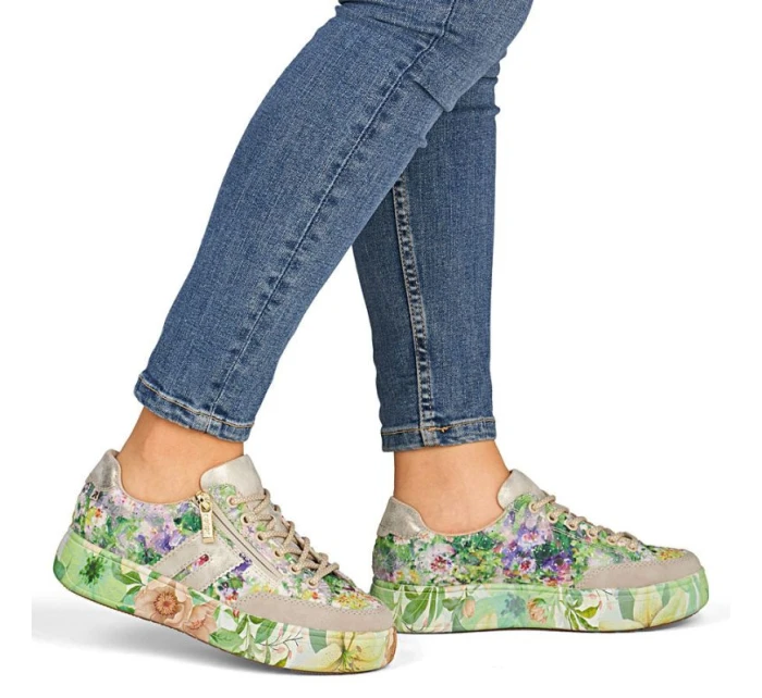 Dámské boty na platformě zelené Rieker M7711-91