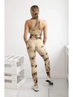 Fitness set top+ legíny push up velbloud Fitness set top+ legíny push up velbloud