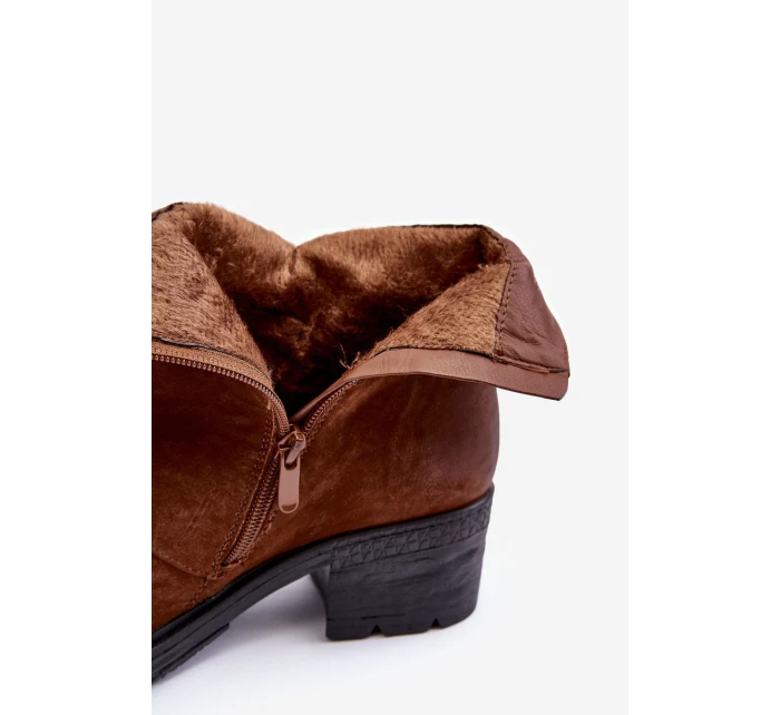 Ocieplané Botky Na Podpatku Camel Effie Ocieplané Botky Na Podpatku Camel Effie