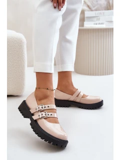 Dámské Lakované Polobotky S Pásky Béžové Terione