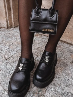 Dámské polobotky s přezkou ekokůže černé Laurea