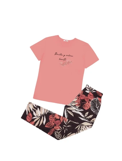 Dámské pyžamo 160/089 Oranžová vzor - Karol Dámské pyžamo 160/089 Oranžová vzor - Karol