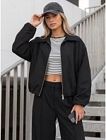 Krótka kurtka damska przejściowa bez czarna model 22350772 - FashionStreet Krótka kurtka damska przejściowa bez czarna model 22350772 - FashionStreet