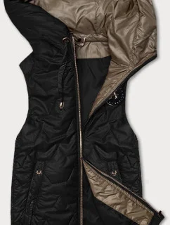 Černá dámská vesta se lemem na spodním  model 20893347 - S'WEST