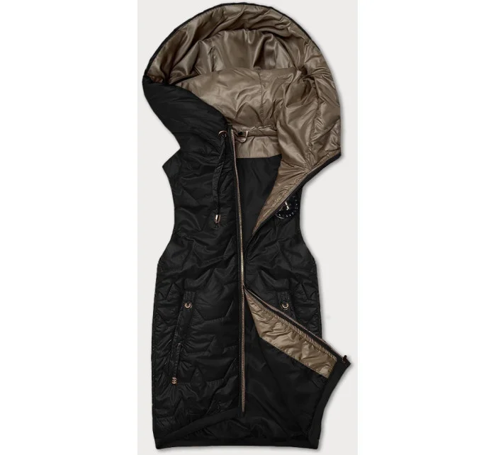 Černá dámská vesta se stahovacím lemem na spodním okraji S'West (B8341-1) Černá dámská vesta se stahovacím lemem na spodním okraji S'West (B8341-1)